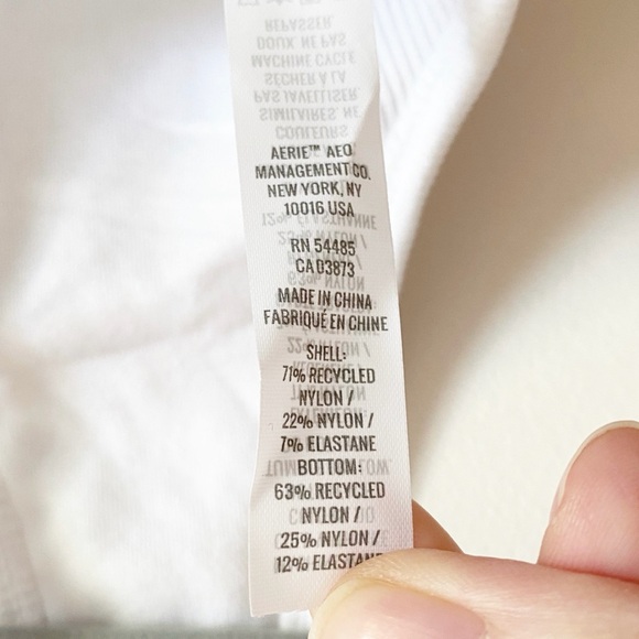 NWT Aerie Seamless Square Neck Ribbed Longline Bralette Sports Bra White Medium - Picture 7 of 12